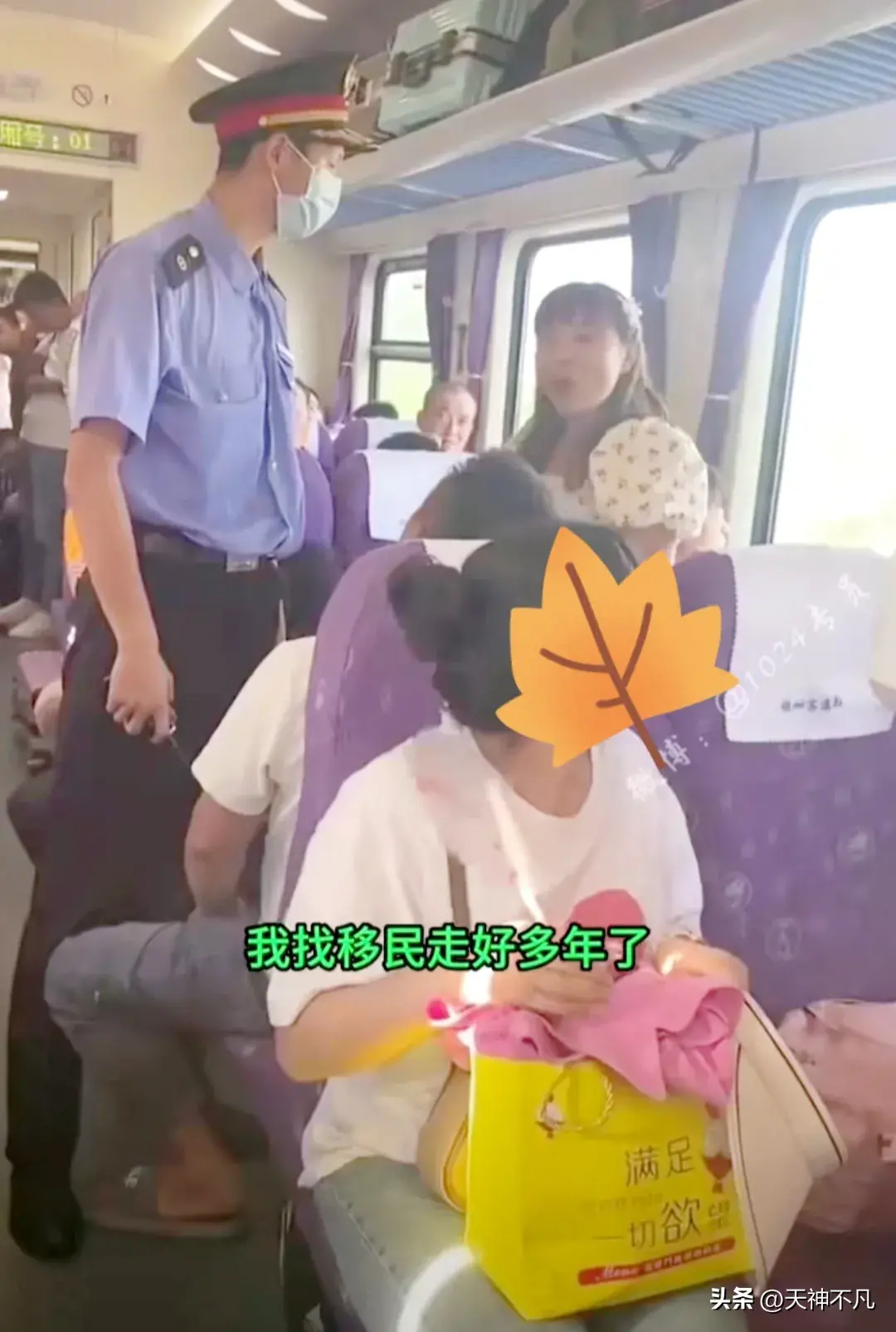 女子火车抢座自称移民日本多年!太嚣张